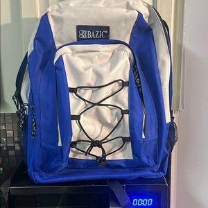 Bazic Blue and White Men's Backpack